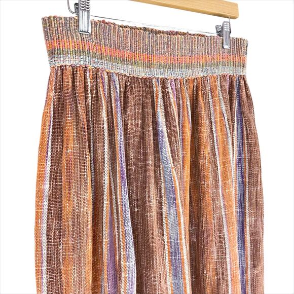 PEGGY KONDO Vintage Hand Dyed & Woven Striped Tapestry Skirt Size M (estimated) - Picture 3 of 8